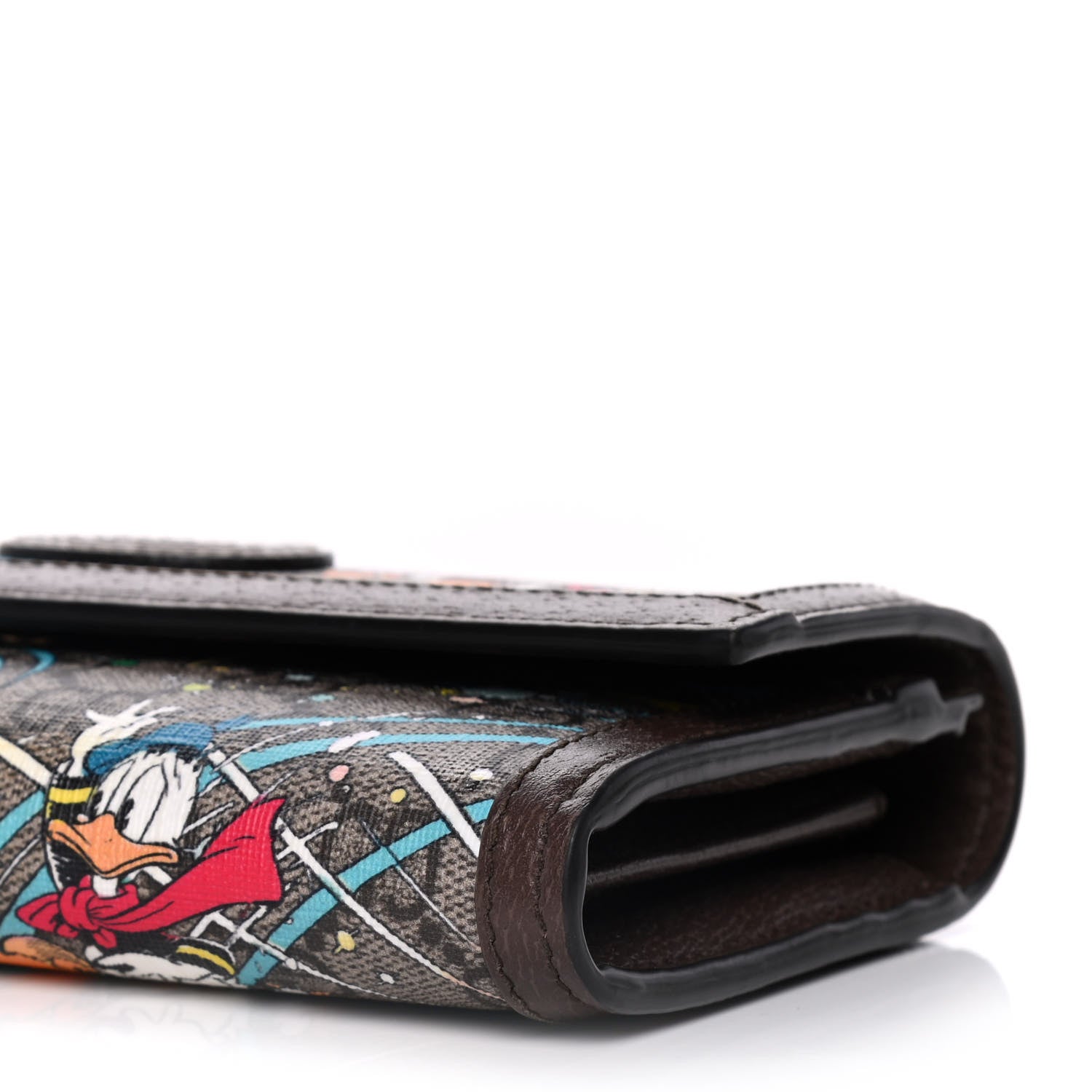 Gucci X DISNEY GG Supreme Monogram Donald Duck Interlocking G Continental Wallet Beige Multicolor New Acero 8 of 9