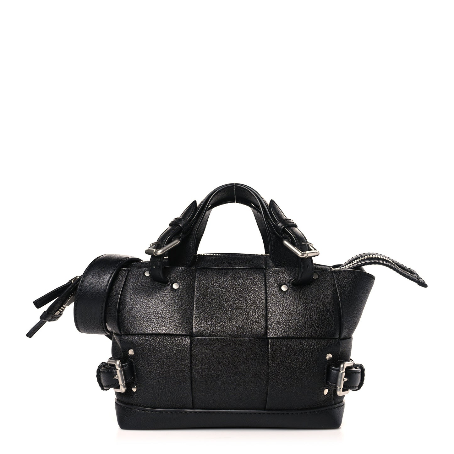Grained Calfskin Arco Tool Tote Black
