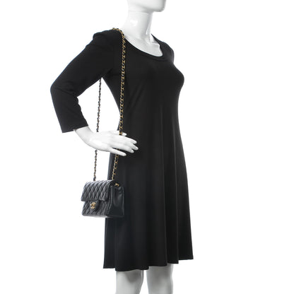 Chanel Lambskin Quilted Mini Rectangular Flap Black 2 of 9