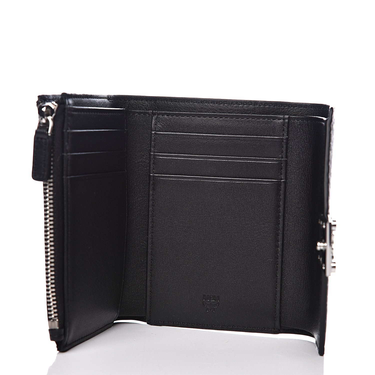 MCM Visetos Compact Wallet Black 4 of 6