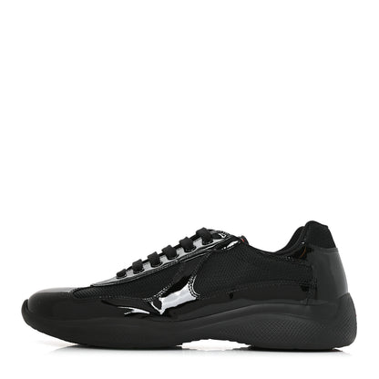 Prada Patent Mens America's Cup Patchwork Sneakers 11 Black 1 of 8