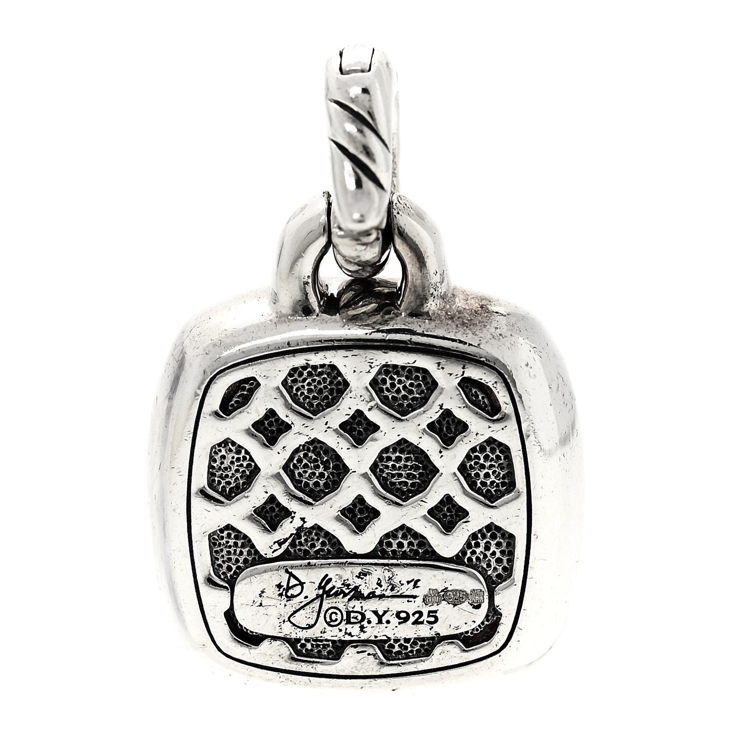 Sterling Silver Diamond Moon Quartz 11mm Albion Enhancer Pendant
