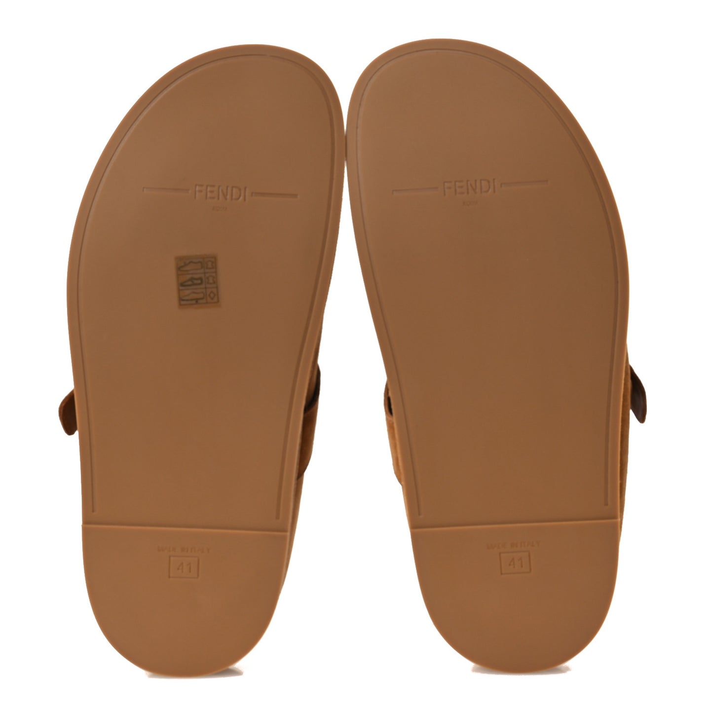 Suede Shearling Fendi Feel Buckled Clogs 41 Caramel Latte