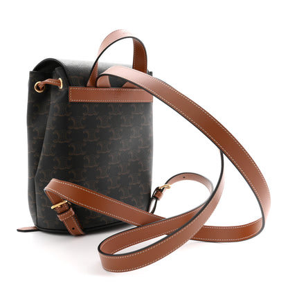 Celine Triomphe Canvas Calfskin Bonnie Backpack Tan 3 of 10
