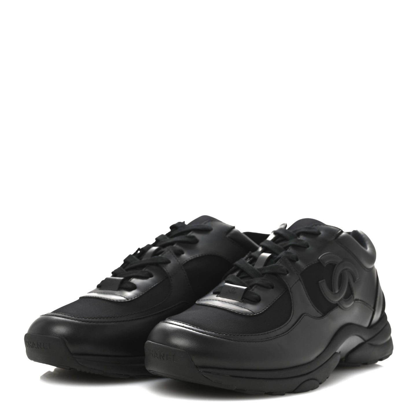 Lambskin Fabric CC Uniform Mens Sneakers 44 Black