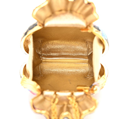 Judith Leiber Swarovski Crystal Floral Minaudiere Clutch Gold Multicolor 6 of 14