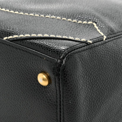 Chanel Caviar CC Stitched Small Tote Black 18 of 19