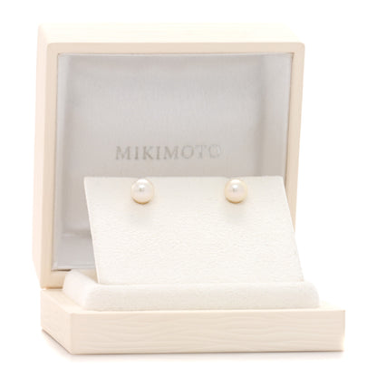Mikimoto 18K Yellow Gold Akoya Pearl 7.5-8mm Stud Earrings 5 of 5