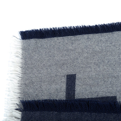 Chanel Cashmere Silk CC Logo Stole Navy 5 of 7