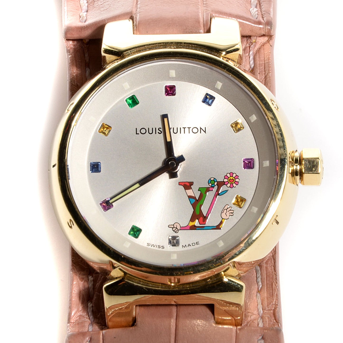 Stainless Steel Alligator 28mm Tambour Murakami Quartz Watch