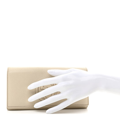 Gucci Pebbled Calfskin Large Soho Continental Wallet Off White 2 of 7
