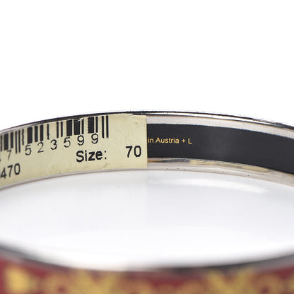 Hermes Enamel Printed Narrow Grand Apparat Bracelet 70 Rouge 4 of 5