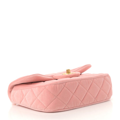 Chanel Velour Quilted Mini Double Frame Flap Rose 4 of 10