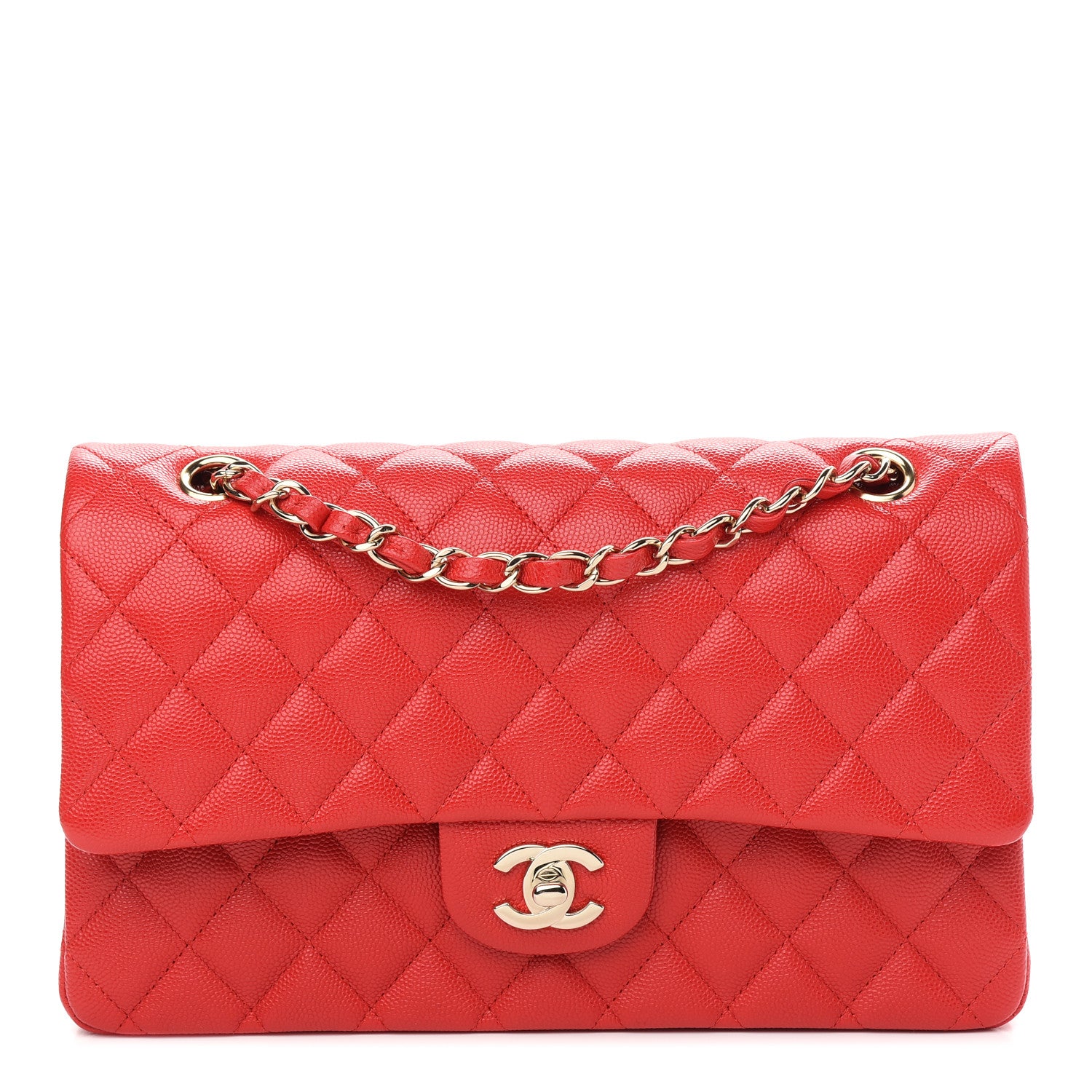 Chanel Caviar Quilted Medium Double Flap Red 1 of 9