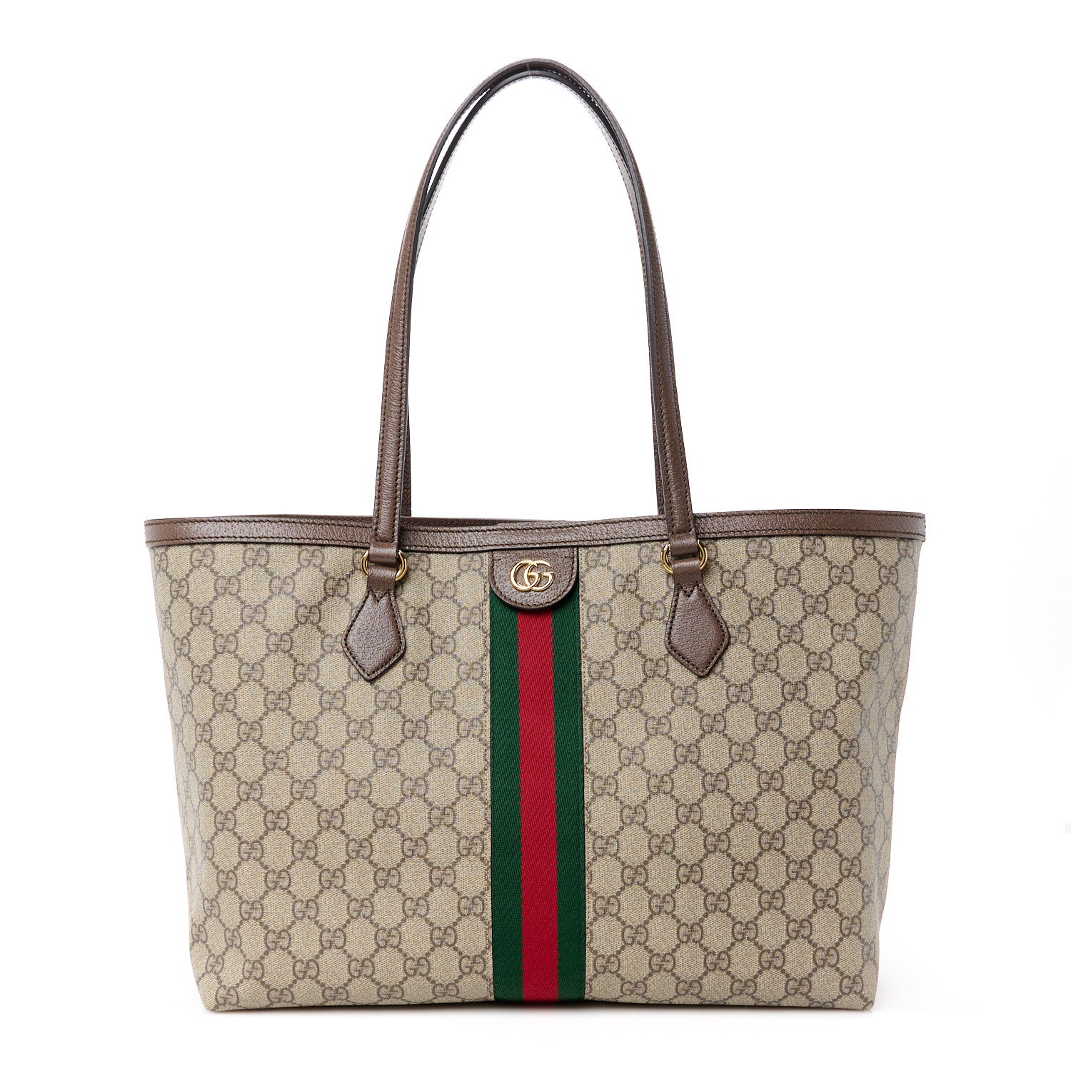 Gucci GG Supreme Monogram Medium Ophidia Shopping Tote Brown 1 of 13