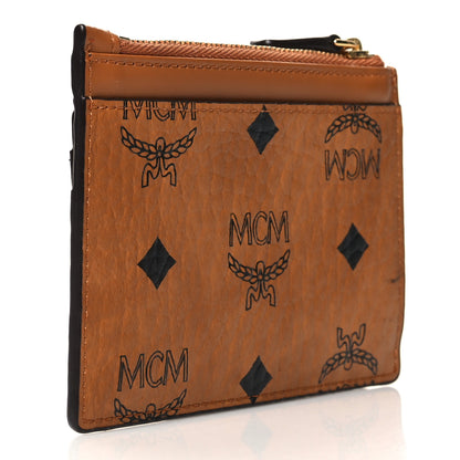 MCM Calfskin Visetos Patricia Mini Card Holder Cognac 3 of 9