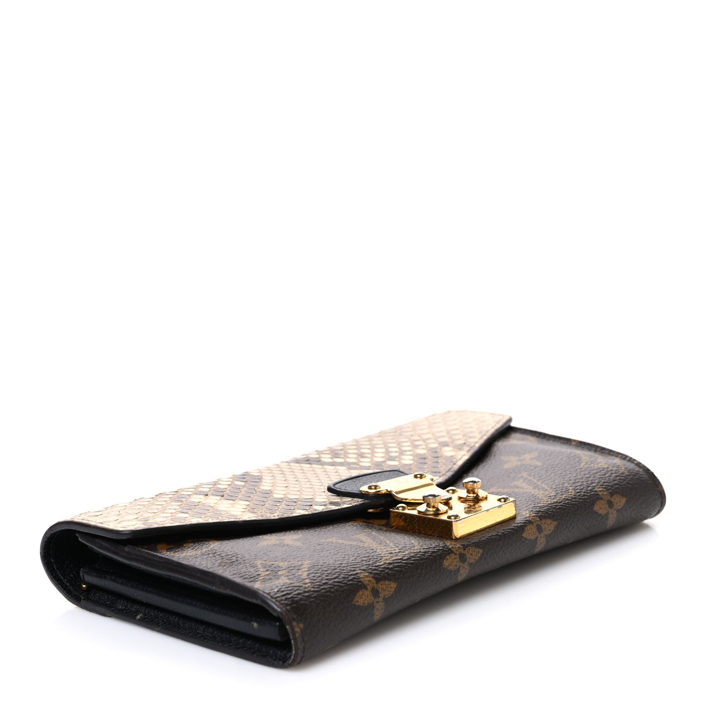 Snakeskin Monogram Pallas Wallet Black