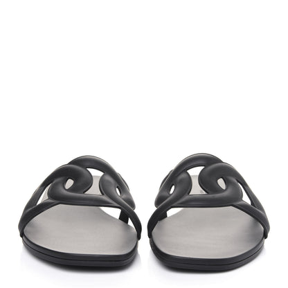 Hermes Rubber Aloha Sandals 39 Black 2 of 8