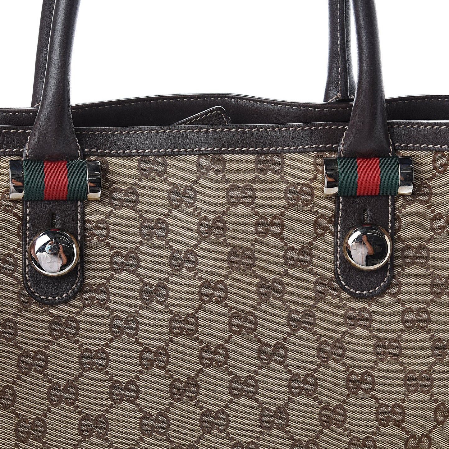 GG Monogram Medium Match Ball Tote Dark Brown