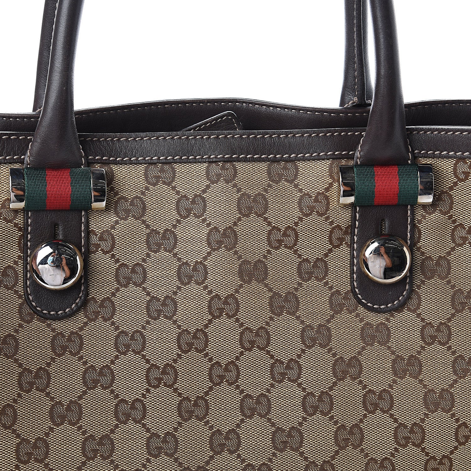 Gucci GG Monogram Medium Match Ball Tote Dark Brown 6 of 8