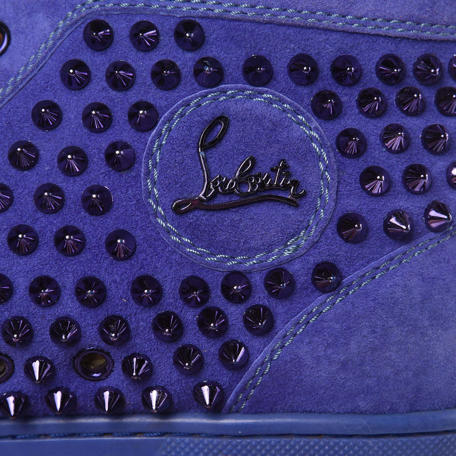 Christian Louboutin Suede Mens Louis Spikes Flat Sneakers 42 Purple 9 of 11