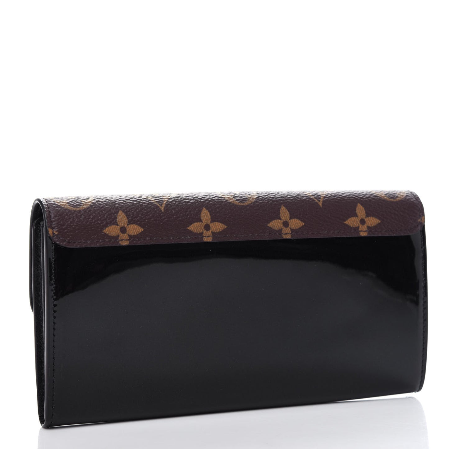 Patent Calfskin Monogram Cherrywood Wallet Black