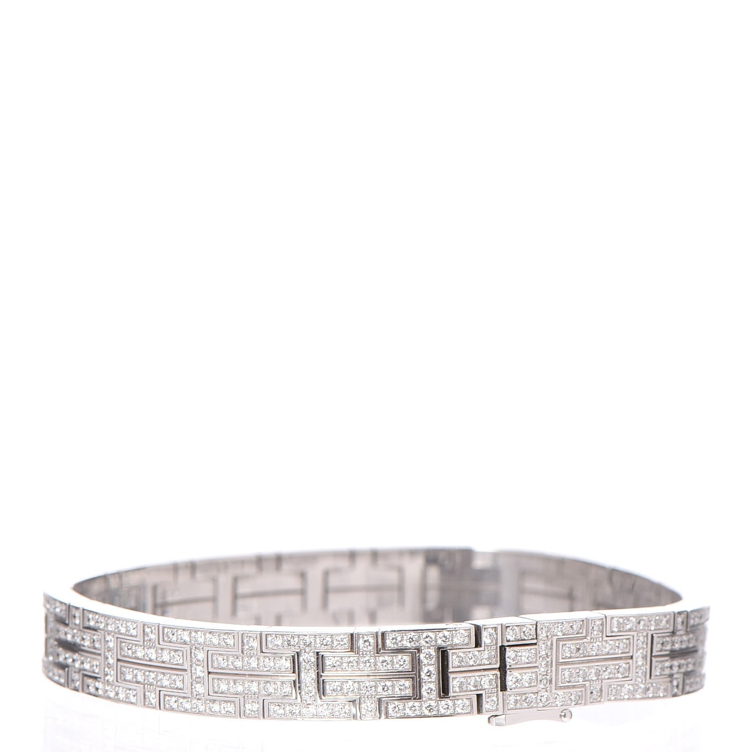 Hermes 18K White Gold Diamond Kilim Bracelet 4 of 7