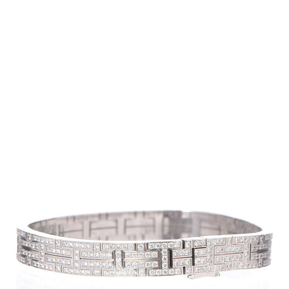 Hermes 18K White Gold Diamond Kilim Bracelet 4 of 7