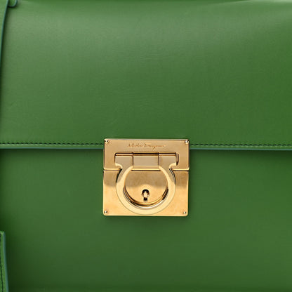 Salvatore Ferragamo Calfskin Gancio Lock Satchel Green 6 of 8