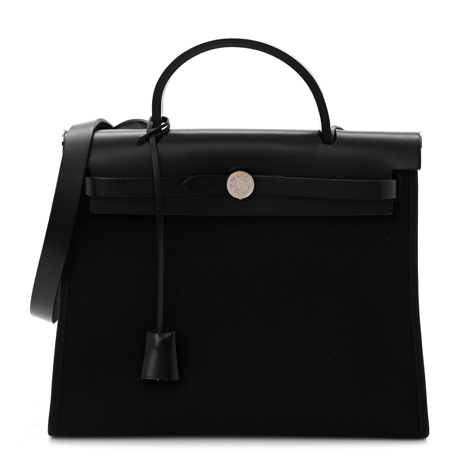 Hermes Military Toile Vache Hunter Herbag Zip PM 31 Black 1 of 11