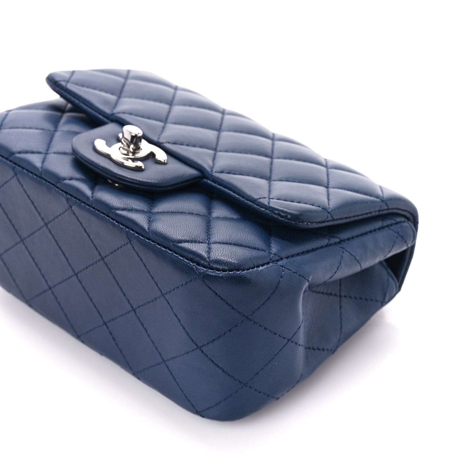 Chanel Lambskin Quilted Mini Square Flap Navy 11 of 11