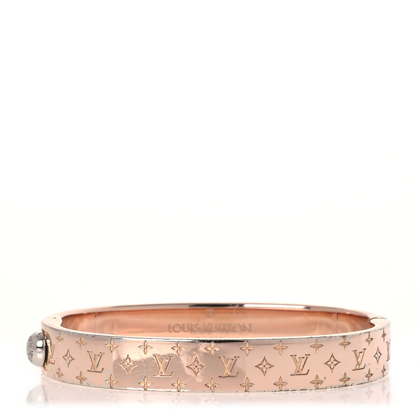 Brass Monogram Nanogram Cuff S Pink Gold