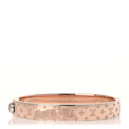Louis Vuitton Brass Monogram Nanogram Cuff S Pink Gold 1 of 6