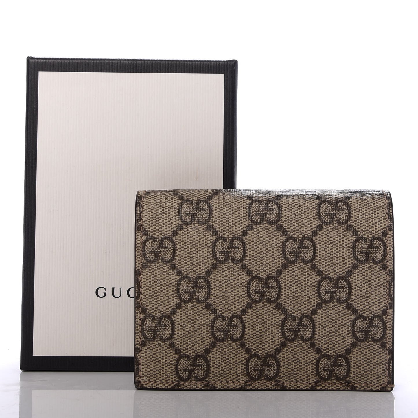 GG Supreme Monogram Card Case Beige