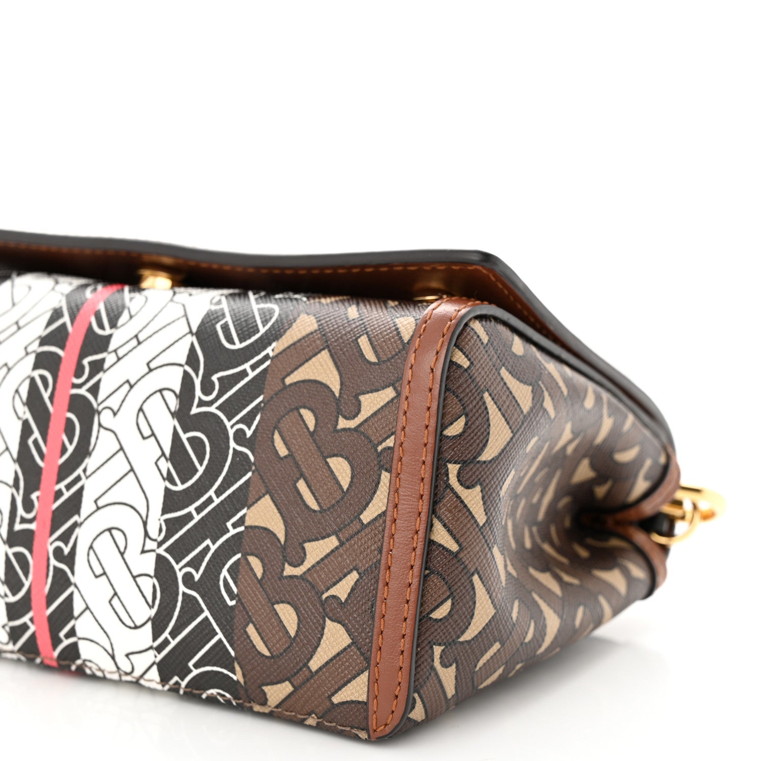 Burberry E-Canvas Monogram Stripe Hackberry Crossbody Bag Bridle Brown 9 of 10