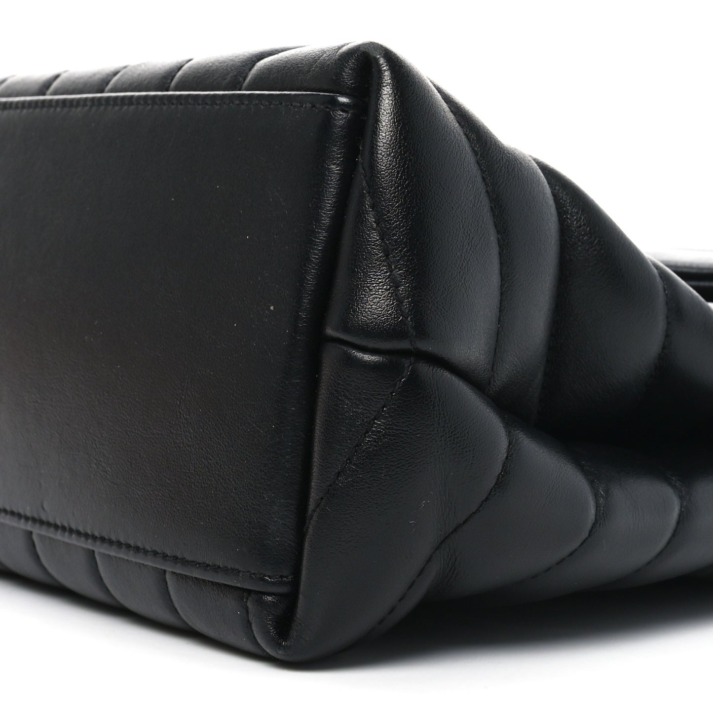 Calfskin Y Quilted Monogram Medium Loulou Chain Satchel Black