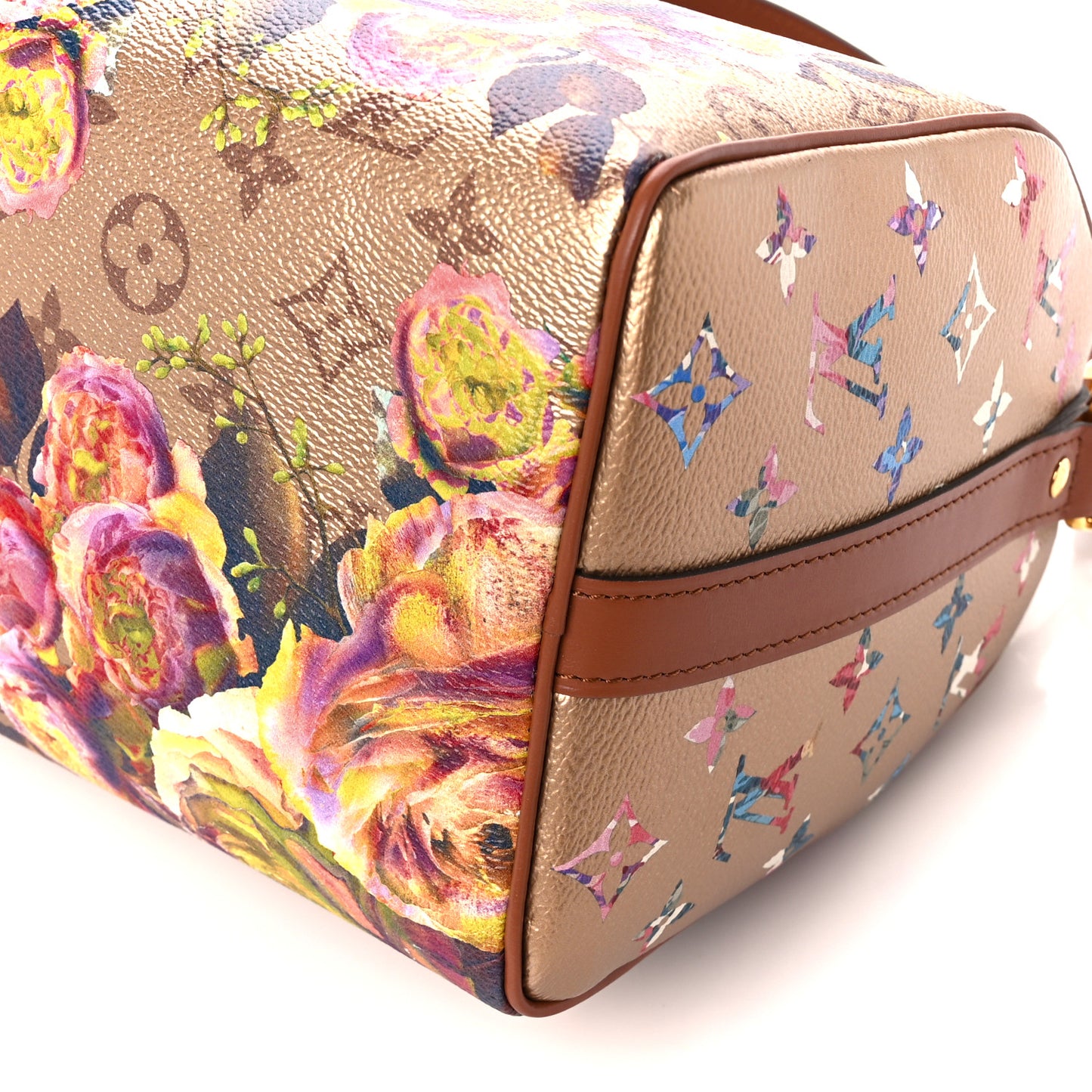 Metallic Monogram LV Garden Speedy Bandouliere 25 Gold