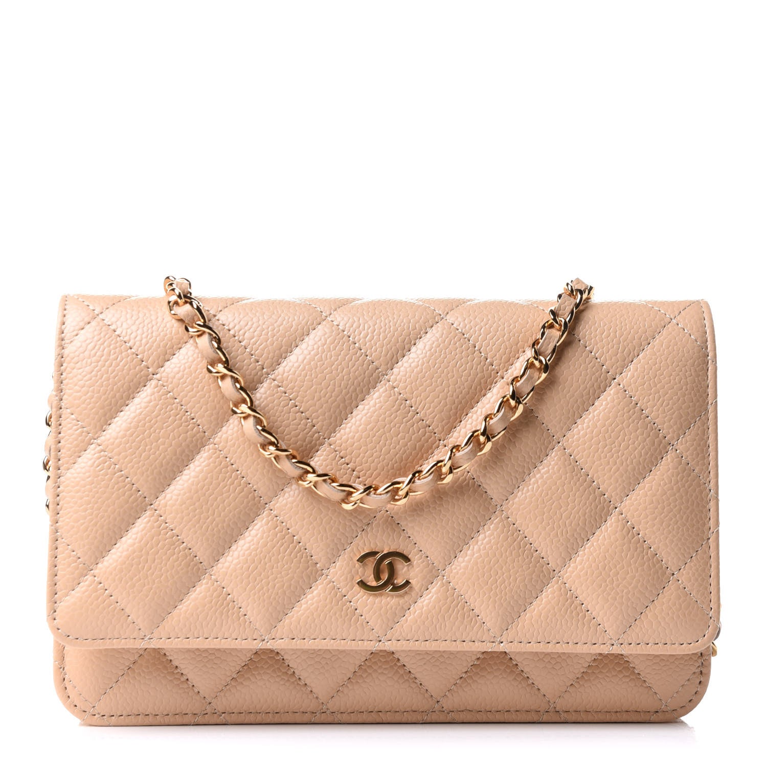 Chanel Caviar Quilted Wallet On Chain WOC Beige 1 of 11