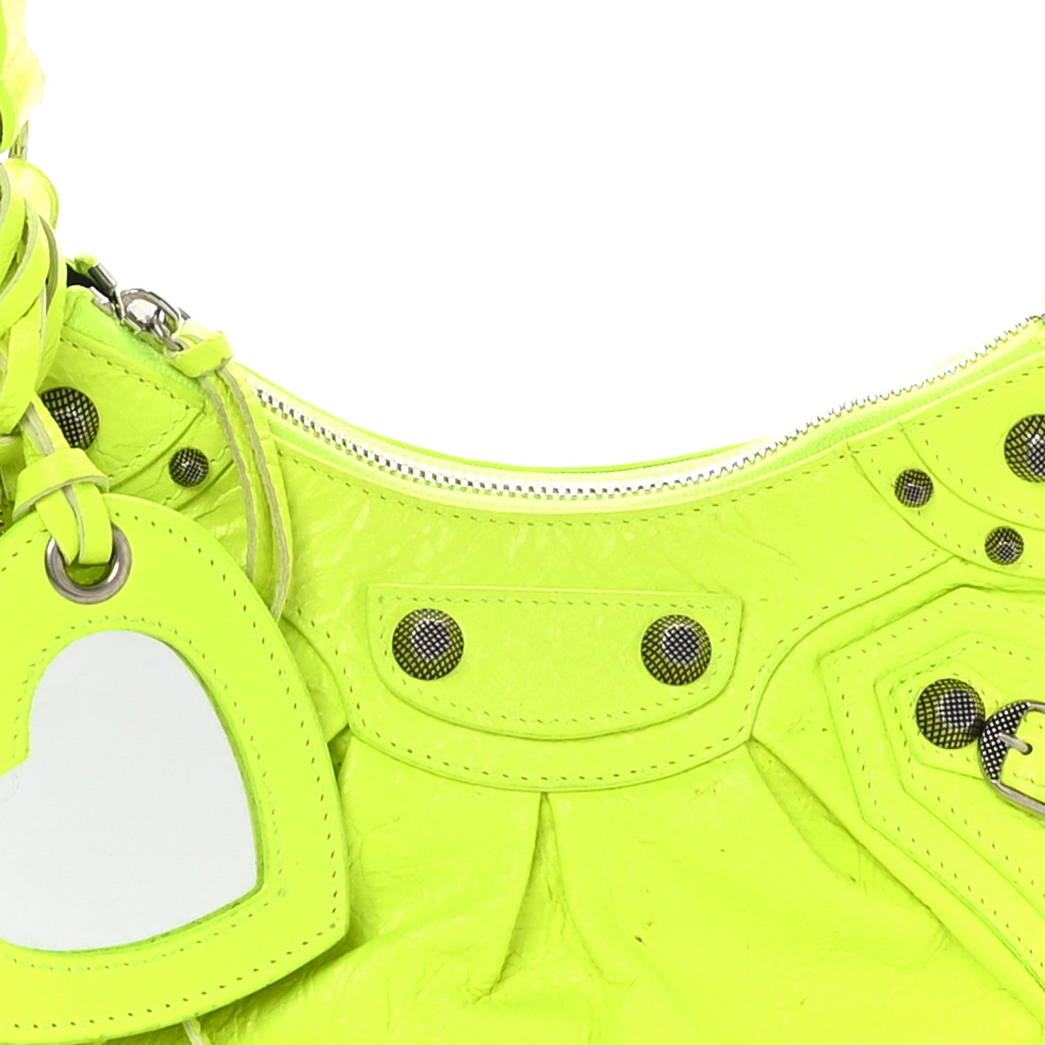 Balenciaga Agneau Arena Le Cagole Shoulder Bag XS Fluo Yellow 8 of 10