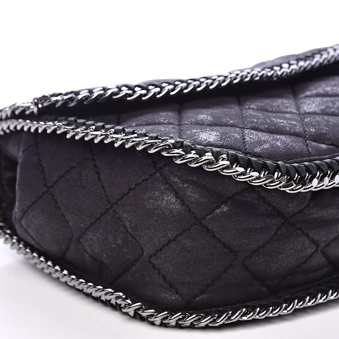 Shaggy Deer Quilted Falabella Shoulder Bag Black