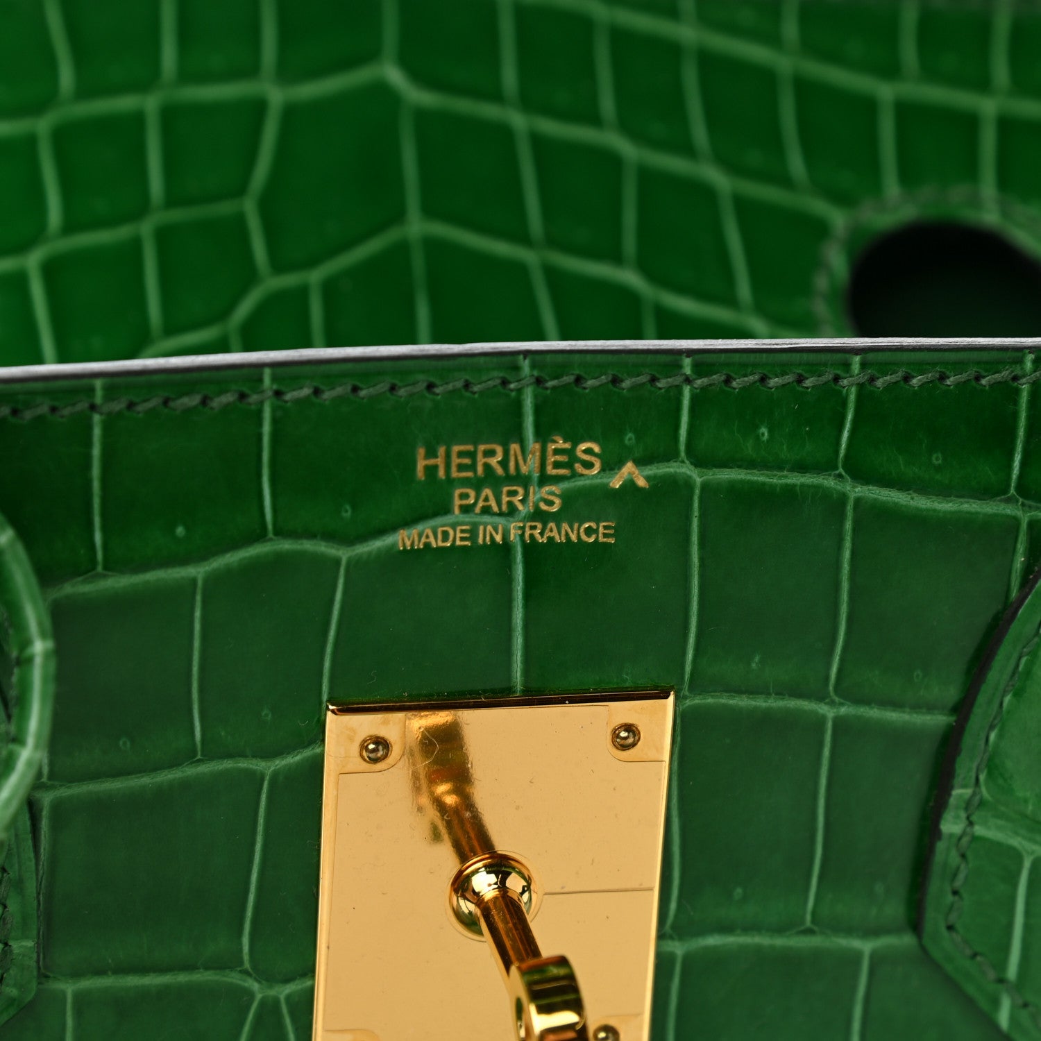 Hermes Shiny Porosus Crocodile Birkin 30 Cactus 5 of 9
