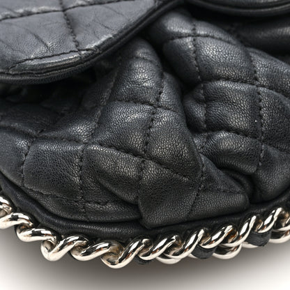 Chanel Washed Lambskin Quilted Mini Chain Around Flap Black 9 of 10