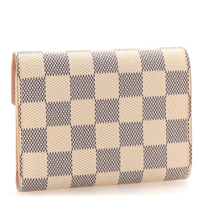 Louis Vuitton Damier Azur Victorine Wallet Rose Ballerine 3 of 7