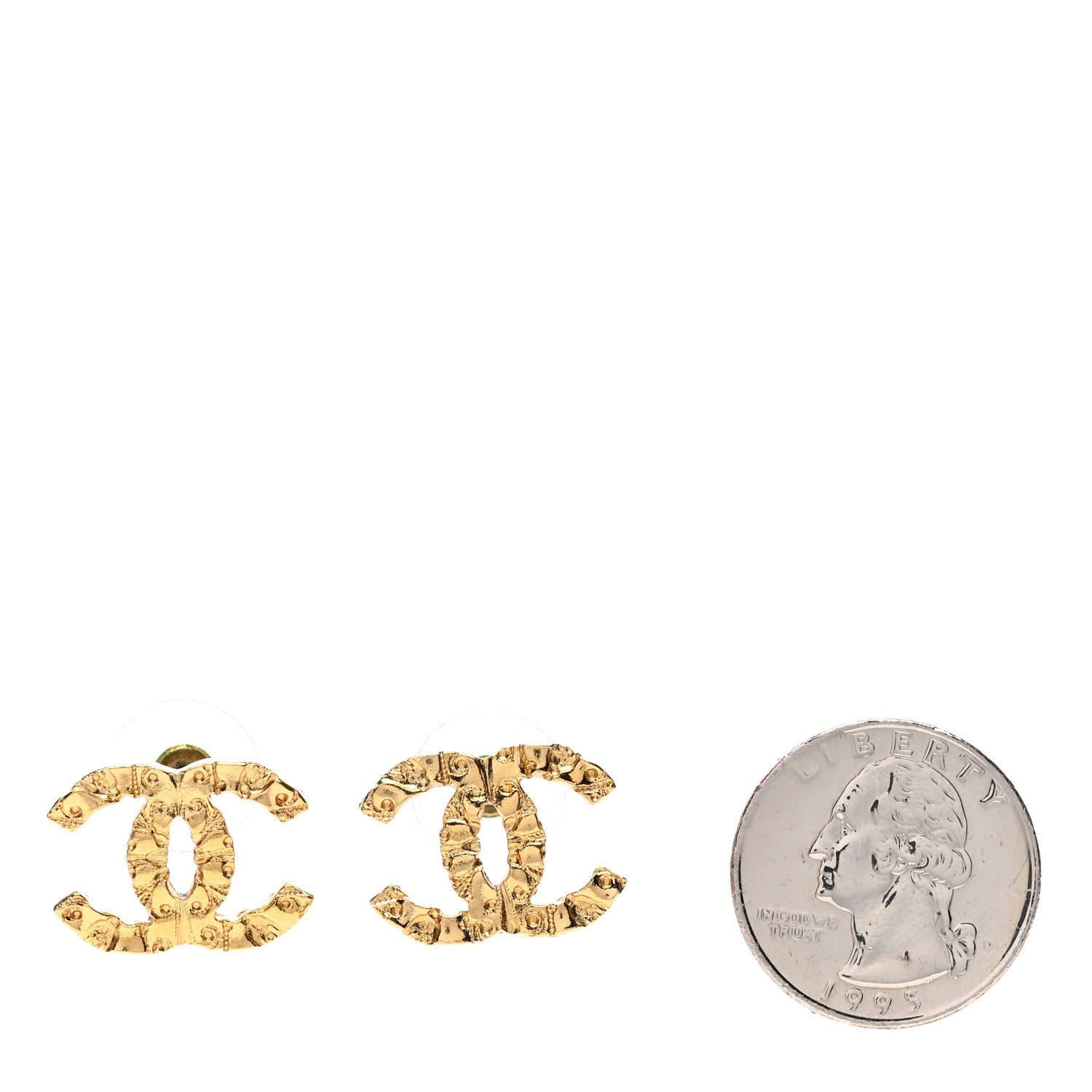 Chanel Metal CC Earrings Gold 2 of 5