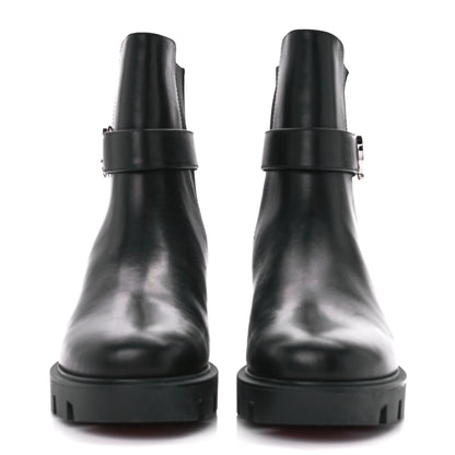 Christian Louboutin Calfskin Ingrassato Flat Chelsea Booties 39.5 Black 2 of 9