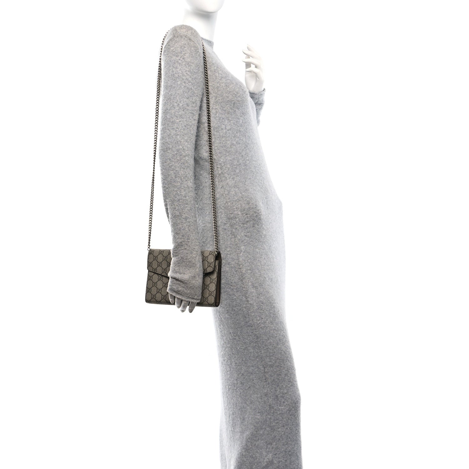 Gucci GG Supreme Monogram Mini Dionysus Chain Wallet Beige Taupe 2 of 10