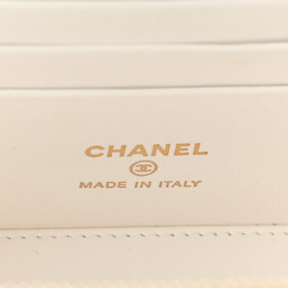Chanel Lambskin Quilted Golden Links Top Handle Vanity Case With Chain White 6 of 12