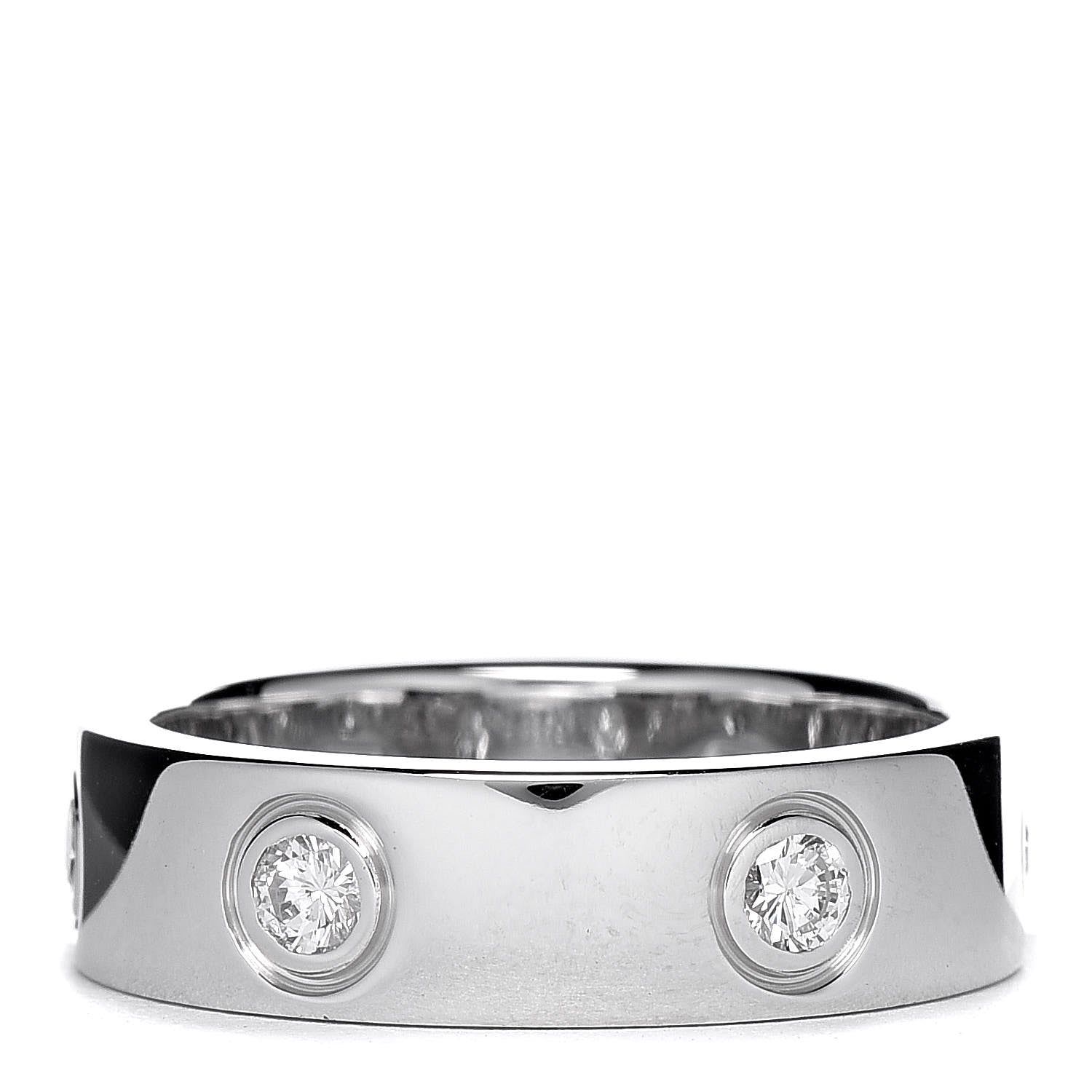 Cartier 18K White Gold 6 Diamond 5.5mm LOVE Ring 52 6 3 of 8