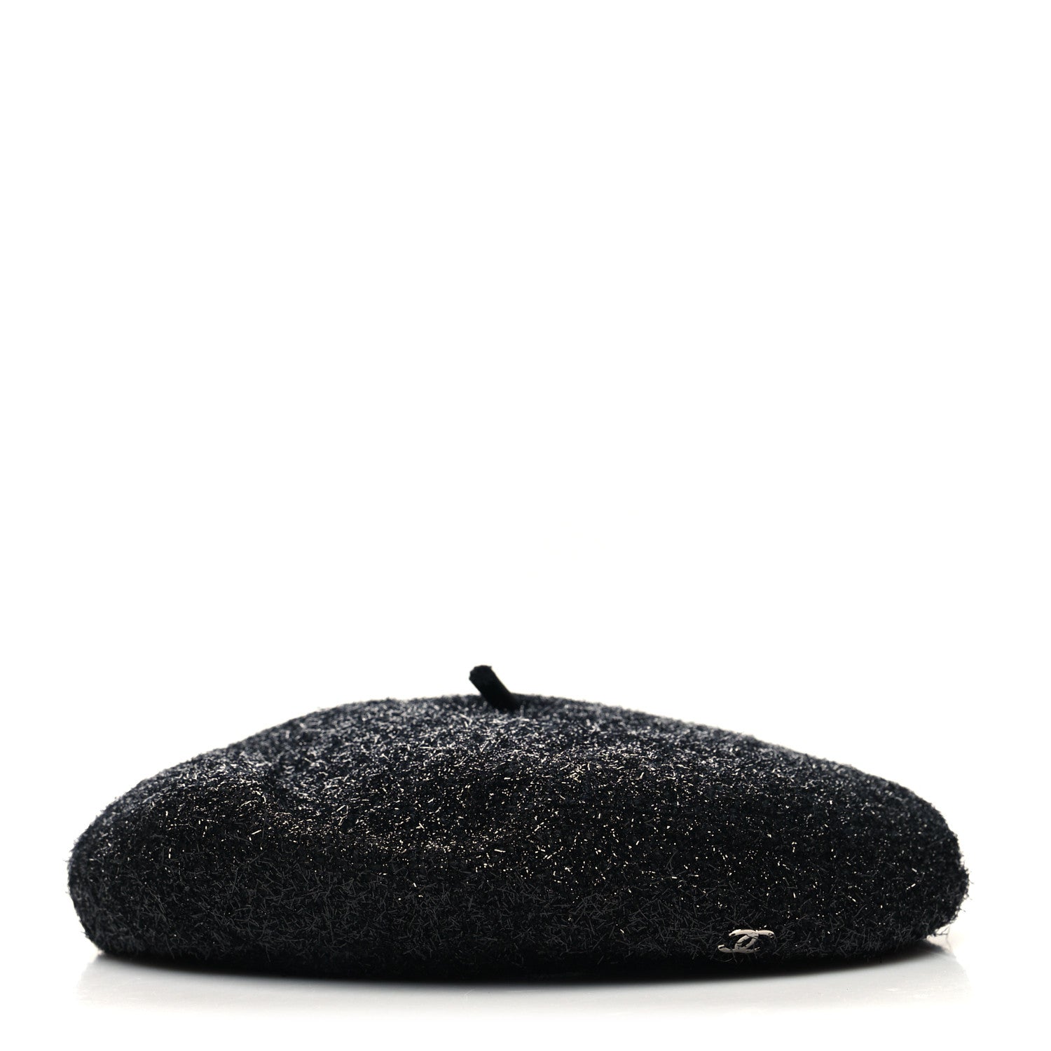 Chanel Cotton Metallic CC Beret M Black 2 of 7