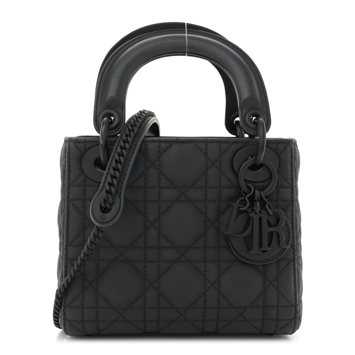 Ultra Matte Calfskin Cannage Mini Lady Dior Black